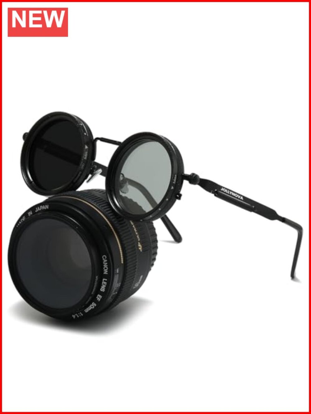 Steampunk Adjustable Tint Polarized Round Sunglasses ND Filter